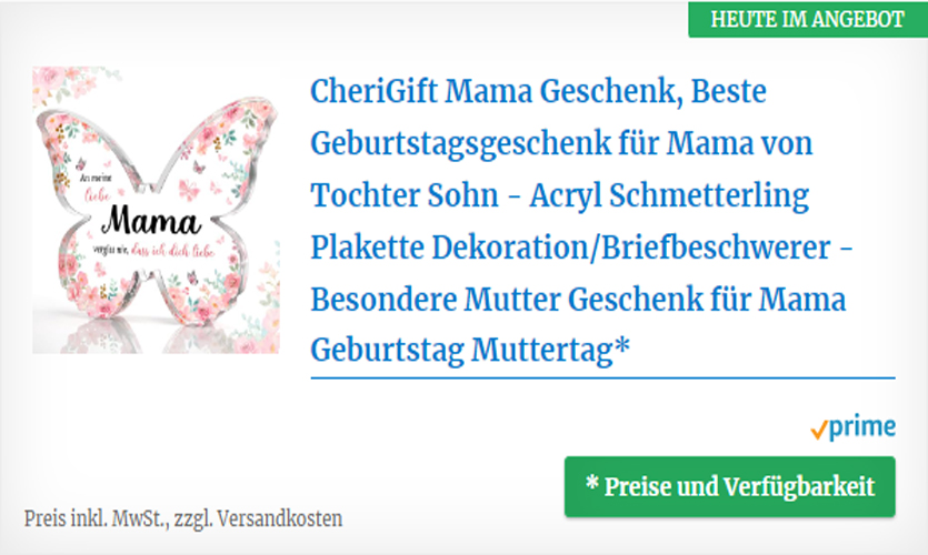 Beste Geburtstagsgeschenk für Mama - Acryl Schmetterling