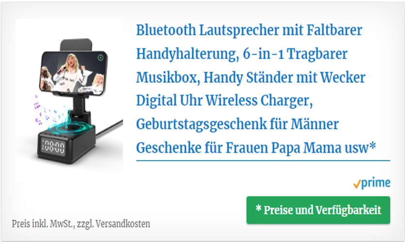 Bluetooth Lautsprecher mit Faltbarer Handyhalterung