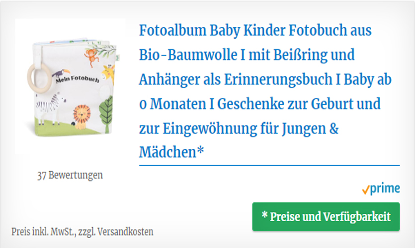 Baby Kinder Fotobuch aus Bio-Baumwolle