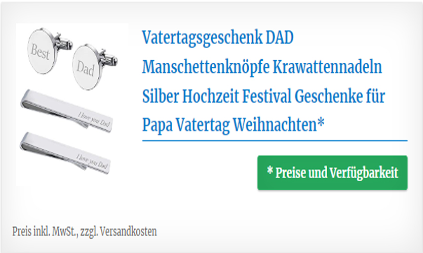 DAD Manschettenknöpfe und Krawattennadeln