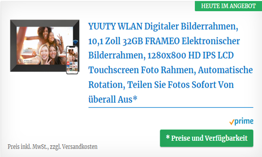 Digitaler Bilderrahmen mit WLAN