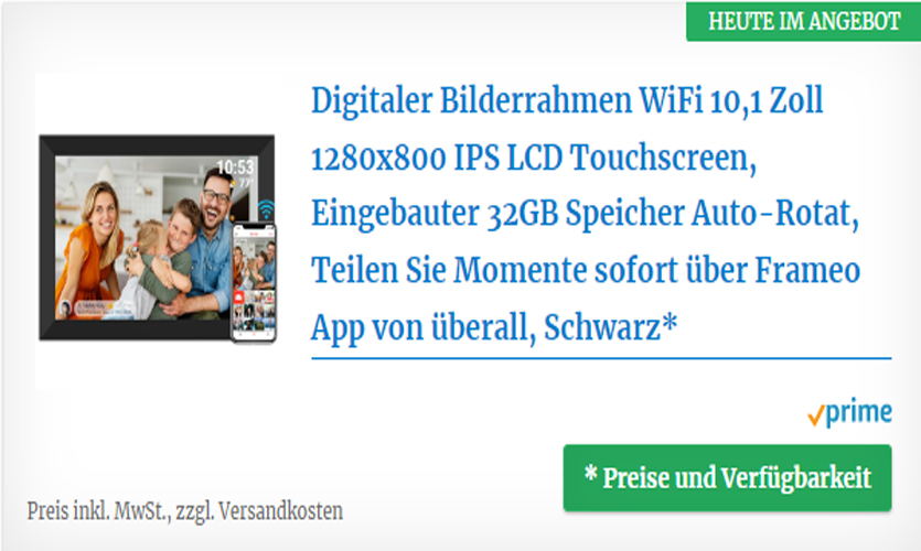 Digitaler Bilderrahmen mit WiFi