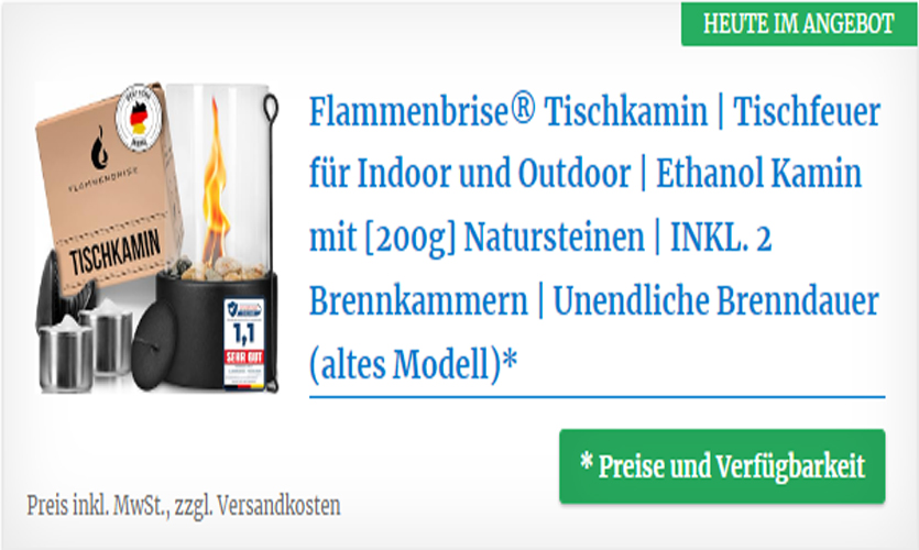 Ethanol Tischkamin für Indoor und Outdoor  mit Natursteinen