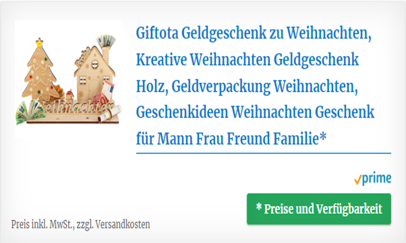 Geldgeschenk zu Weihnachten