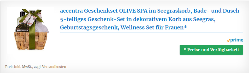 Geschenkset OLIVE SPA im Seegraskorb