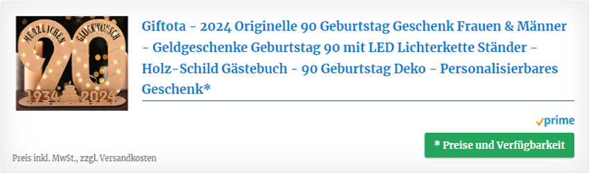 Originelle Geldgeschenke zum 90 Geburtstag für Frauen & Männer