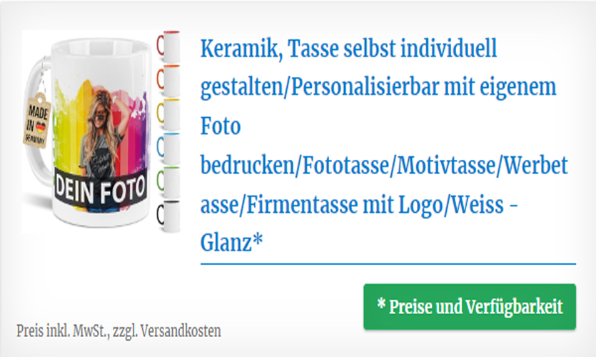 Tasse selbst individuell gestalten mit eigenem Foto