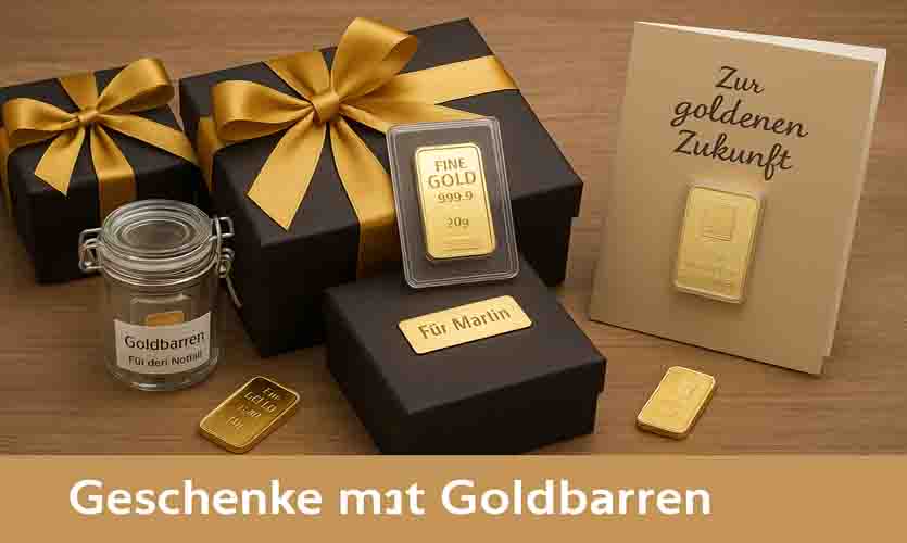Geschenk mit Goldbarren